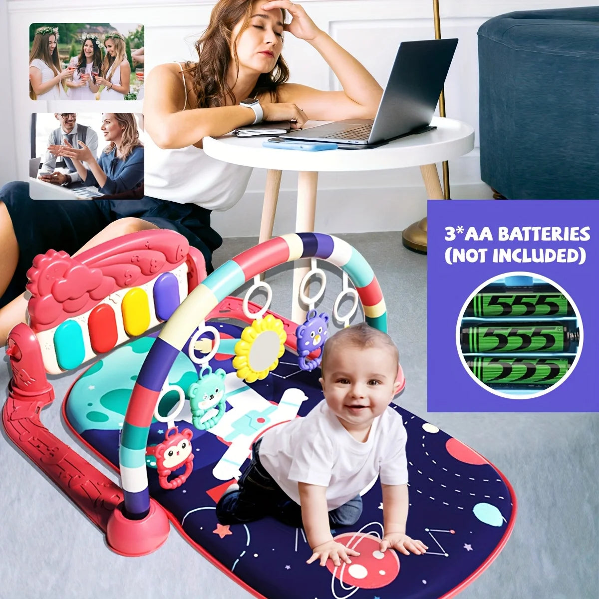 Baby Educational Play Mat – Soft Activity Gym with Music & Language Learning Features