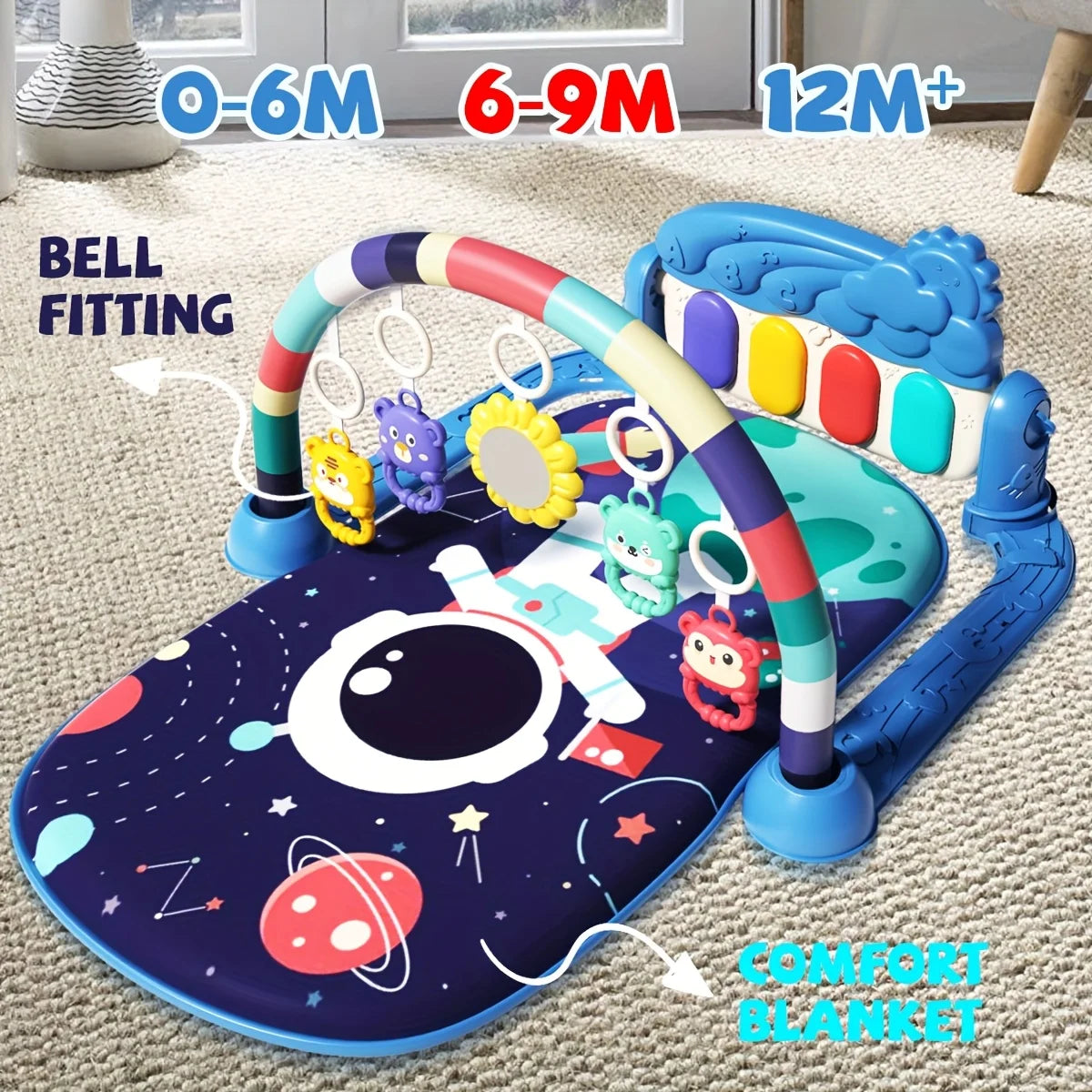 Baby Educational Play Mat – Soft Activity Gym with Music & Language Learning Features
