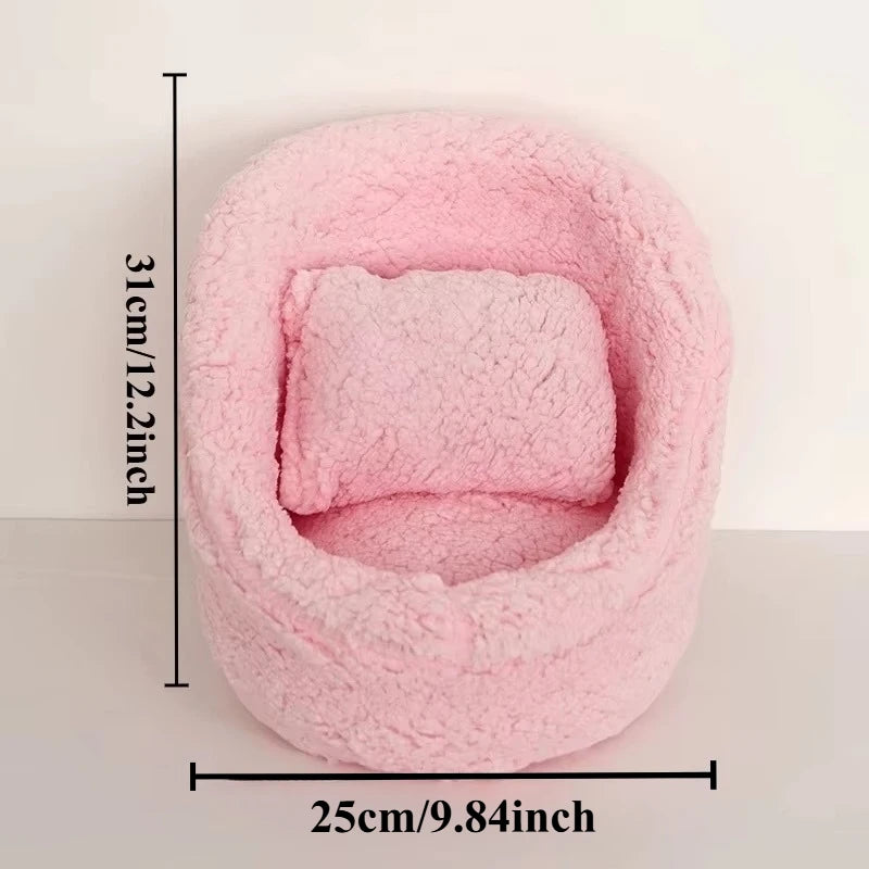 2pcs Newborn Photography Posing Sofa Set – Solid Color Baby Chair with Pillow Cushion Props